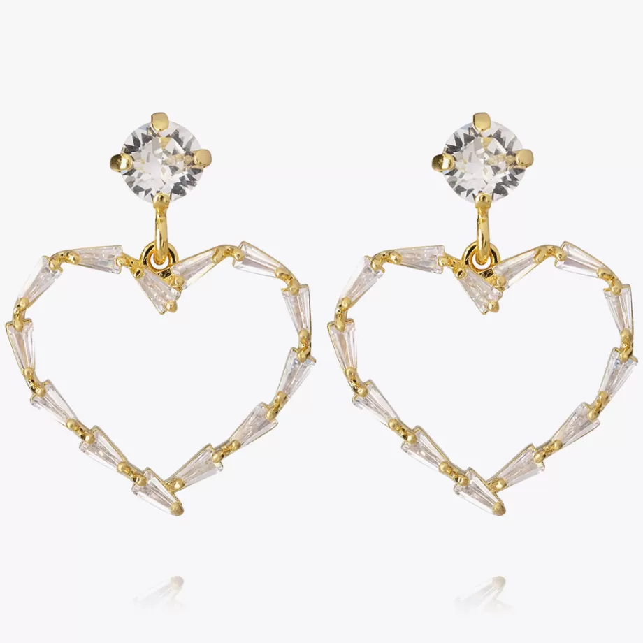 Caroline Svedbom Baguette Heart Earring/Crystal> Örhängen