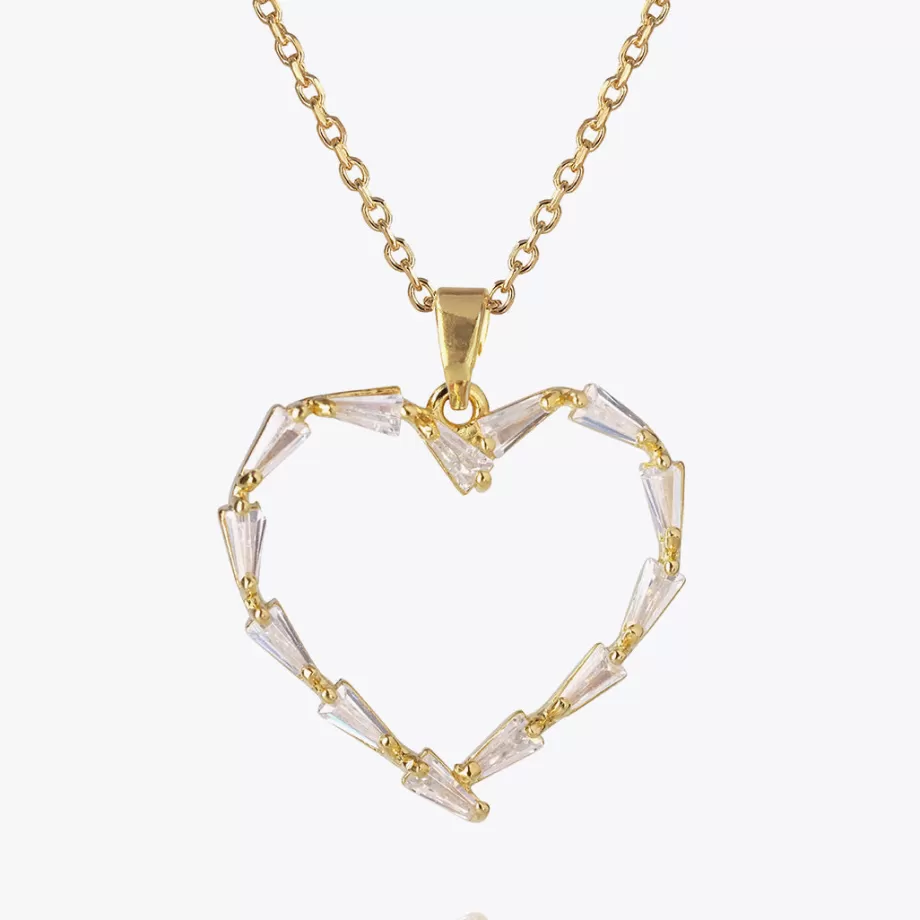 Caroline Svedbom Baguette Heart Necklace/Crystal> Halsband