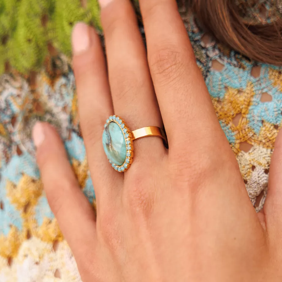 Caroline Svedbom Boho Turqouise Ring/Turquoise Matt> Ringar