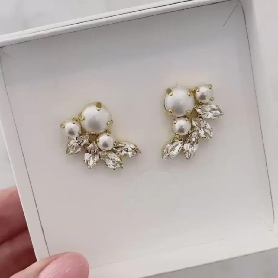 Caroline Svedbom Electra Earrings/Pearl + Crystal> Örhängen