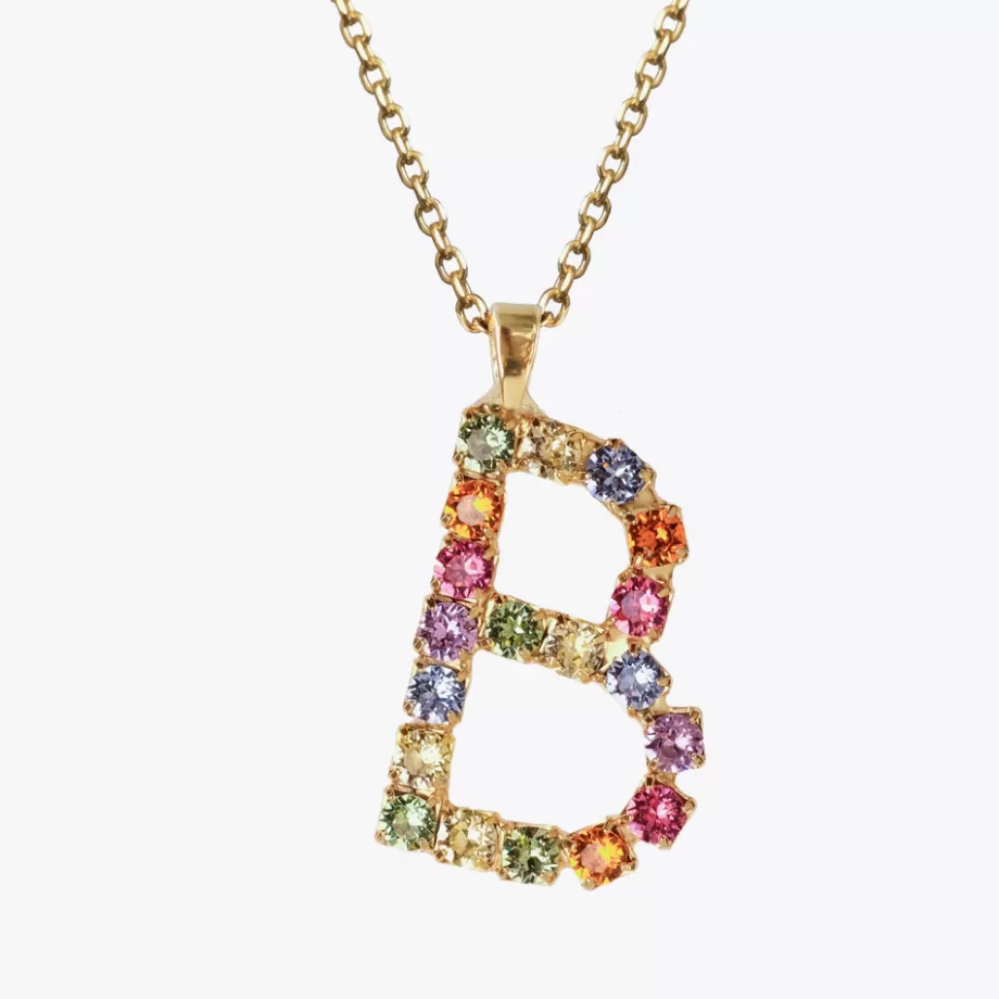 Caroline Svedbom Letter Necklace B/Rainbow Combo> Halsband