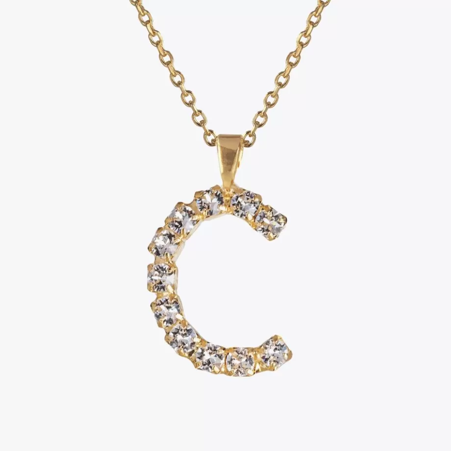 Caroline Svedbom Letter Necklace C/Crystal> Halsband