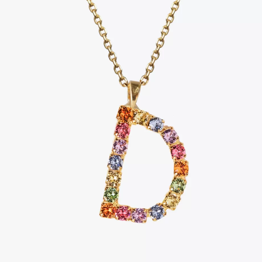 Caroline Svedbom Letter Necklace D/Rainbow Combo> Halsband