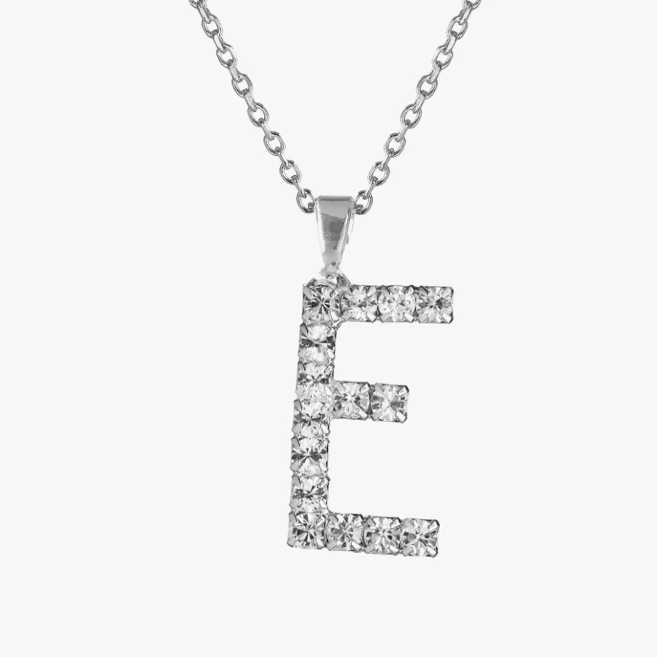 Caroline Svedbom Letter Necklace E/Crystal> Halsband