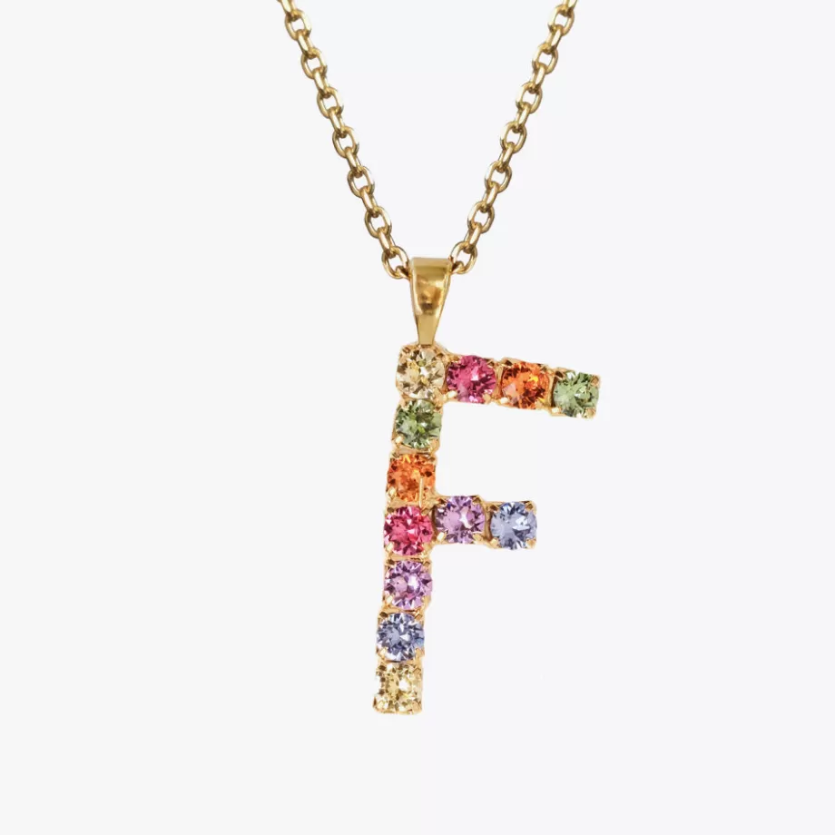 Caroline Svedbom Letter Necklace F/Rainbow Combo> Halsband