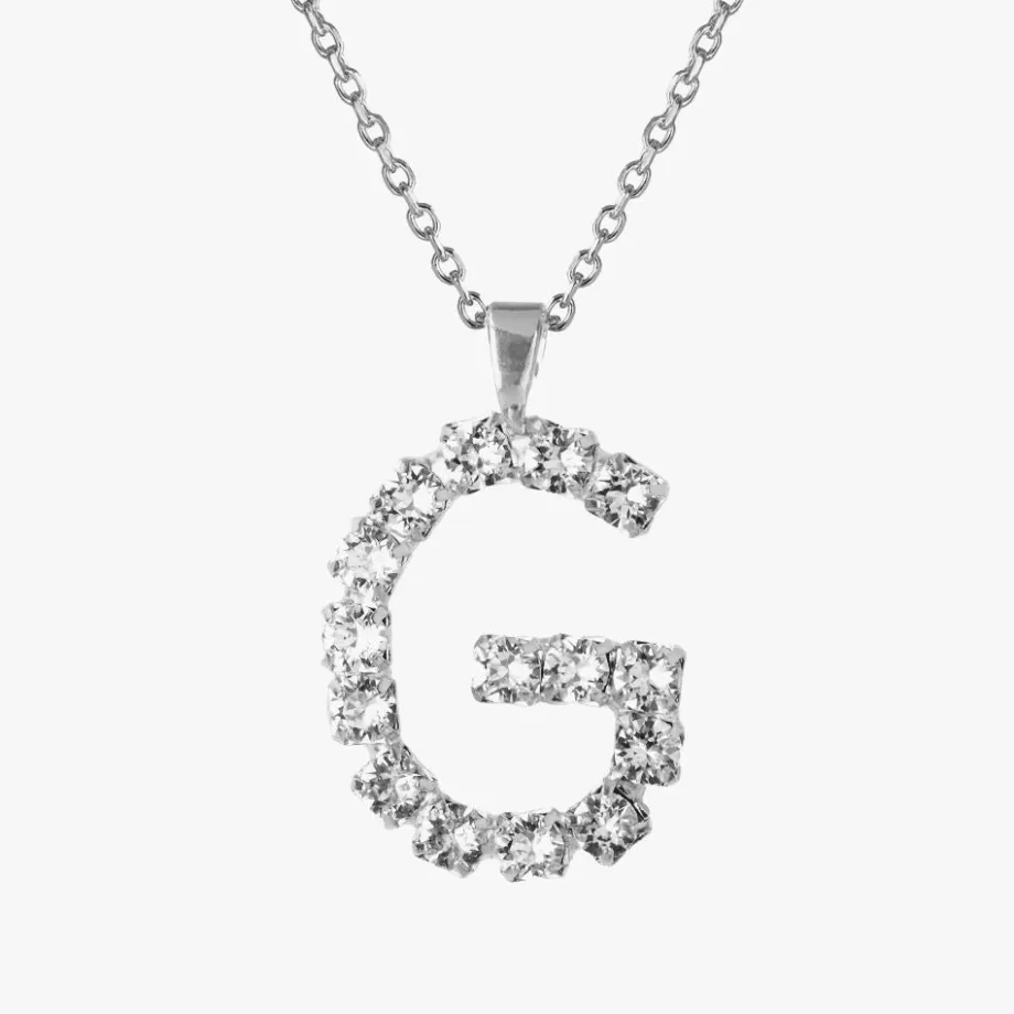 Caroline Svedbom Letter Necklace G/Crystal> Halsband