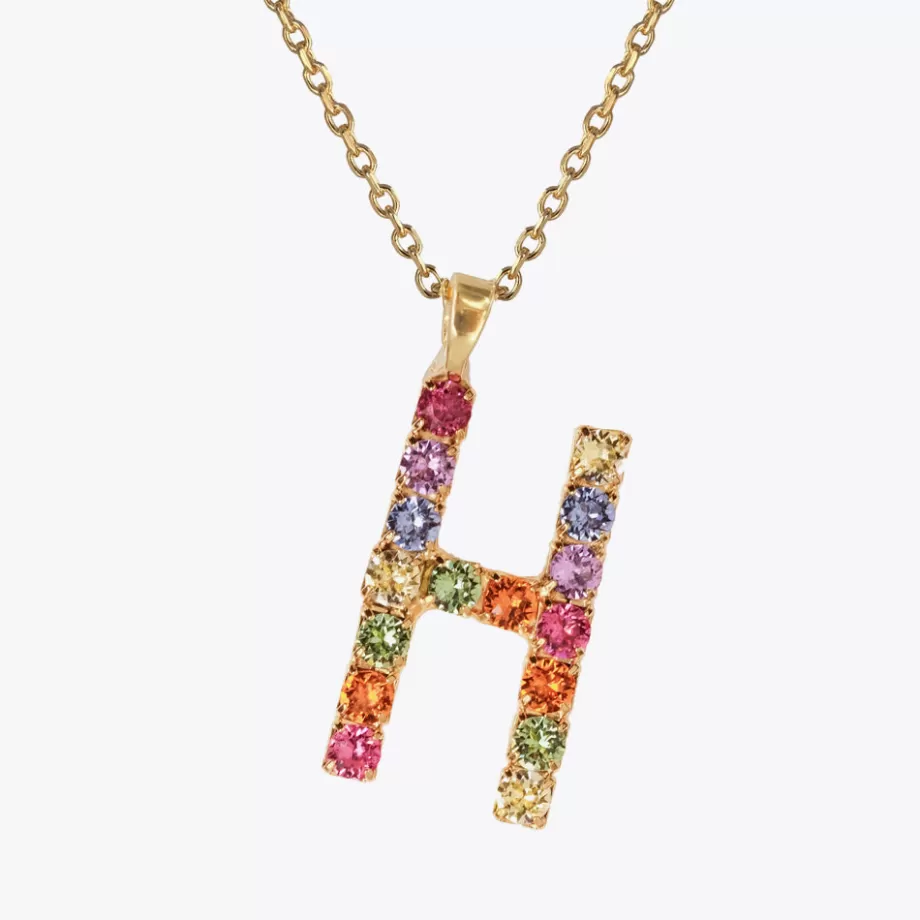 Caroline Svedbom Letter Necklace H/Rainbow Combo> Halsband