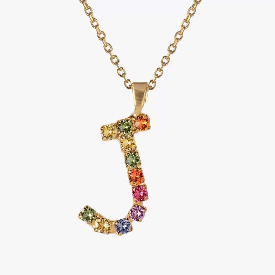 Caroline Svedbom Letter Necklace J/Rainbow Combo> Halsband