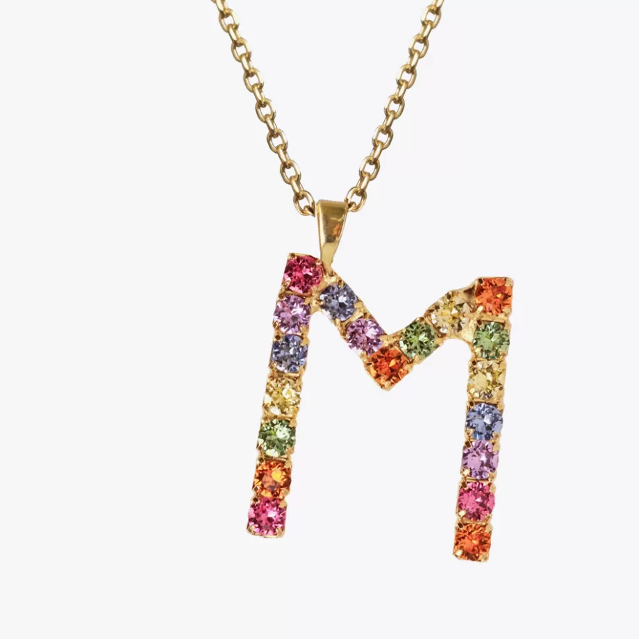 Caroline Svedbom Letter Necklace M/Rainbow Combo> Halsband