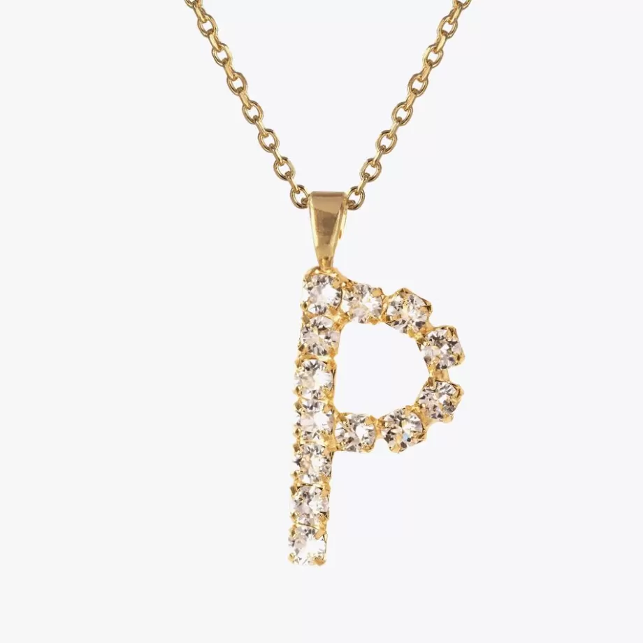 Caroline Svedbom Letter Necklace P/Crystal> Halsband