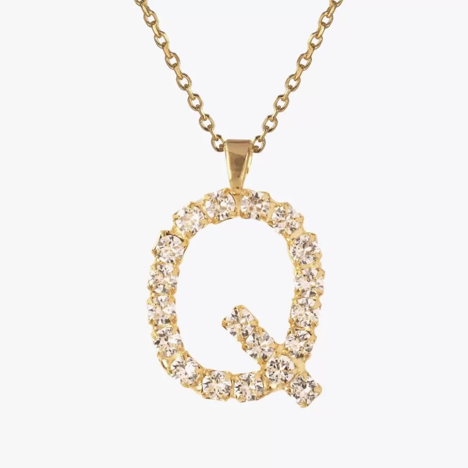 Caroline Svedbom Letter Necklace Q/Crystal> Halsband