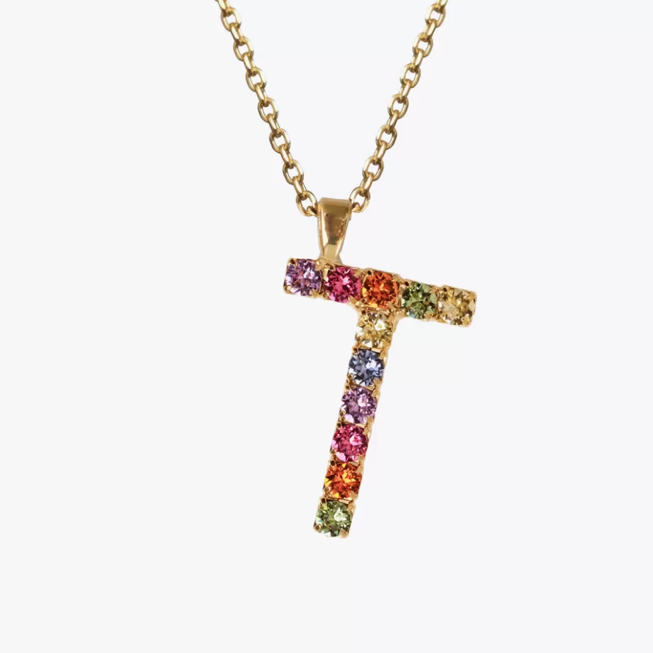 Caroline Svedbom Letter Necklace T/Rainbow Combo> Halsband