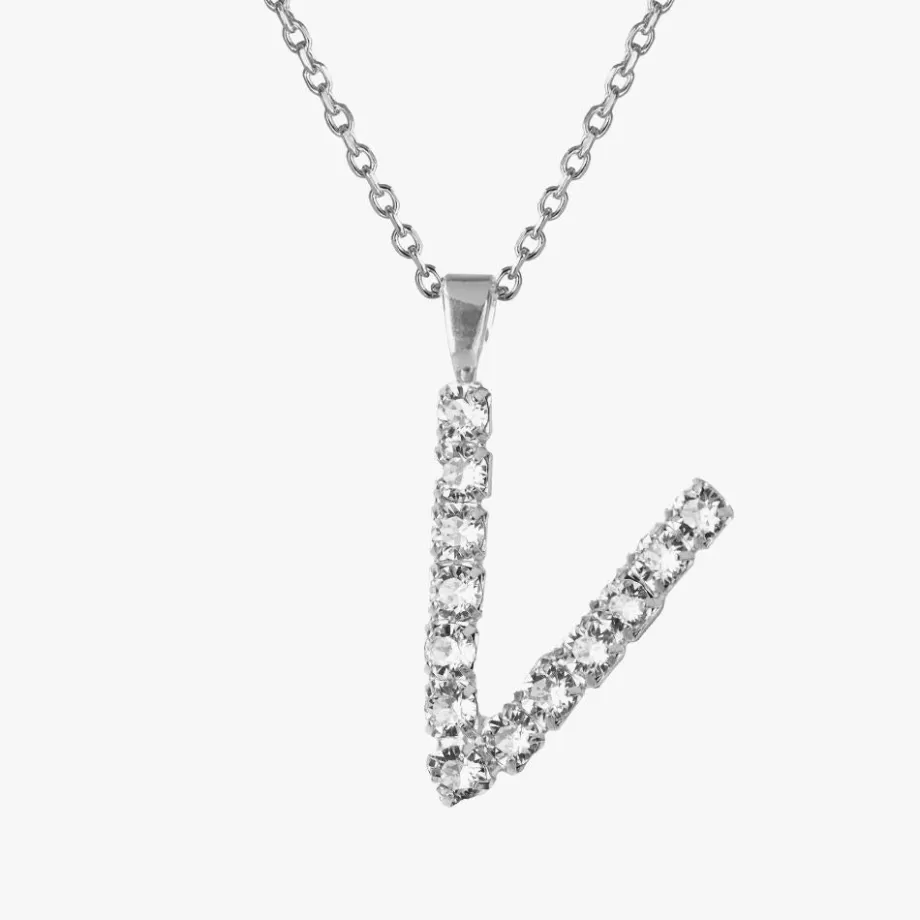 Caroline Svedbom Letter Necklace V/Crystal> Halsband