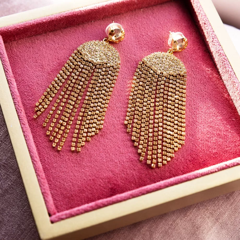 Caroline Svedbom Melinda Earring/Golden Shadow + Vintage Rose> Örhängen