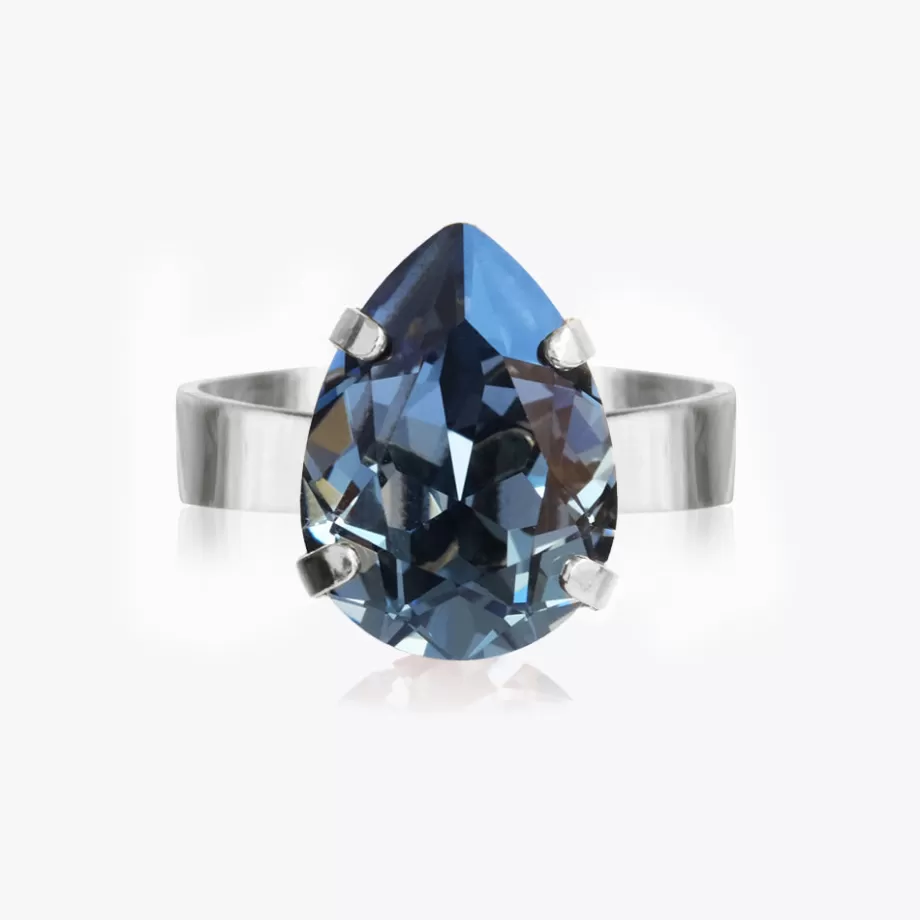 Caroline Svedbom Mini Drop Ring/Denim Blue> Ringar