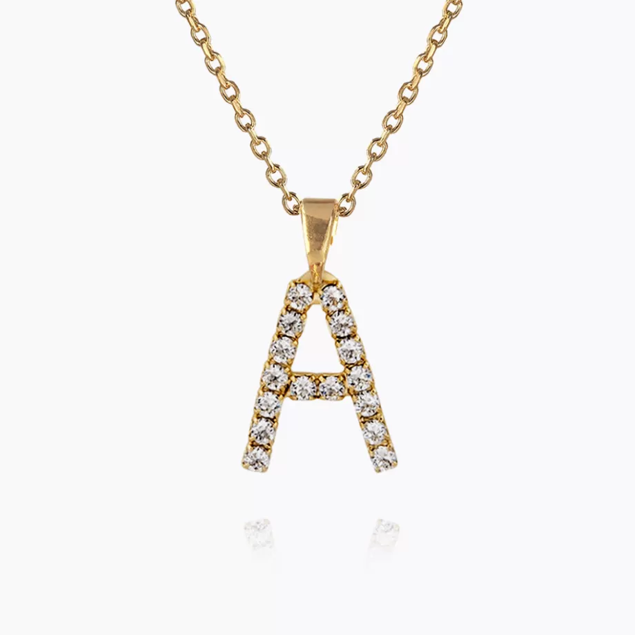 Caroline Svedbom Mini Letter Necklace A/Crystal> Halsband