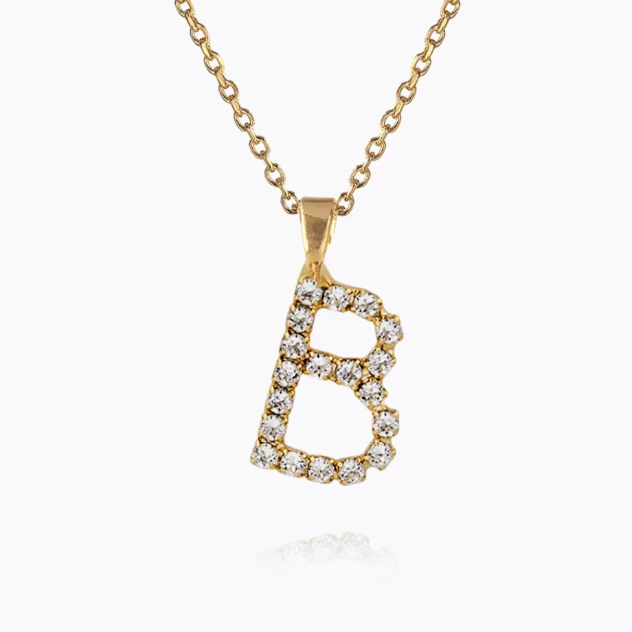 Caroline Svedbom Mini Letter Necklace B/Crystal> Halsband