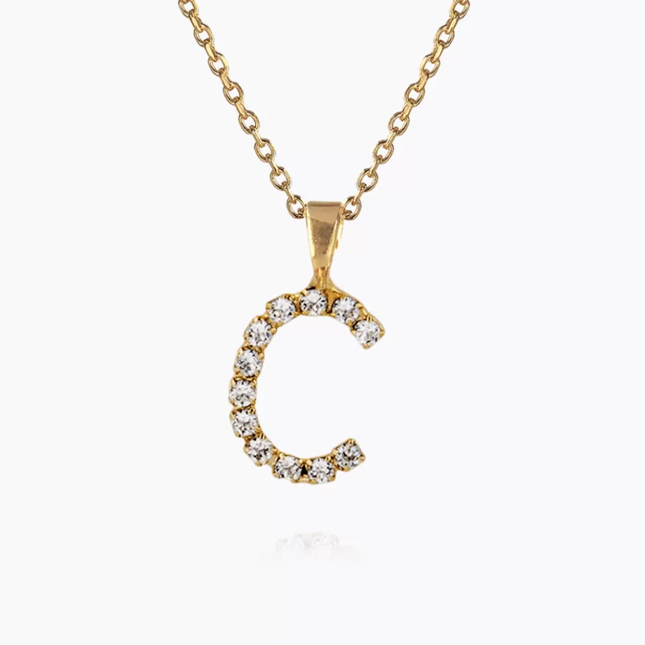 Caroline Svedbom Mini Letter Necklace C/Crystal> Halsband