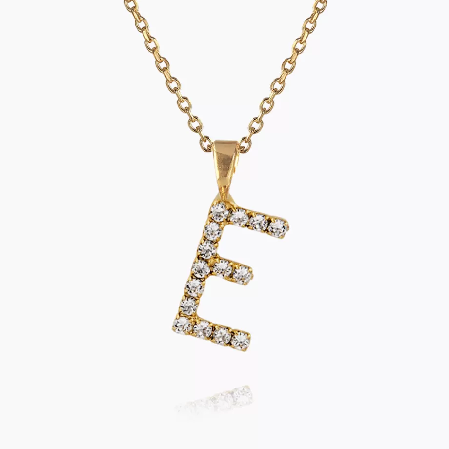 Caroline Svedbom Mini Letter Necklace E/Crystal> Halsband