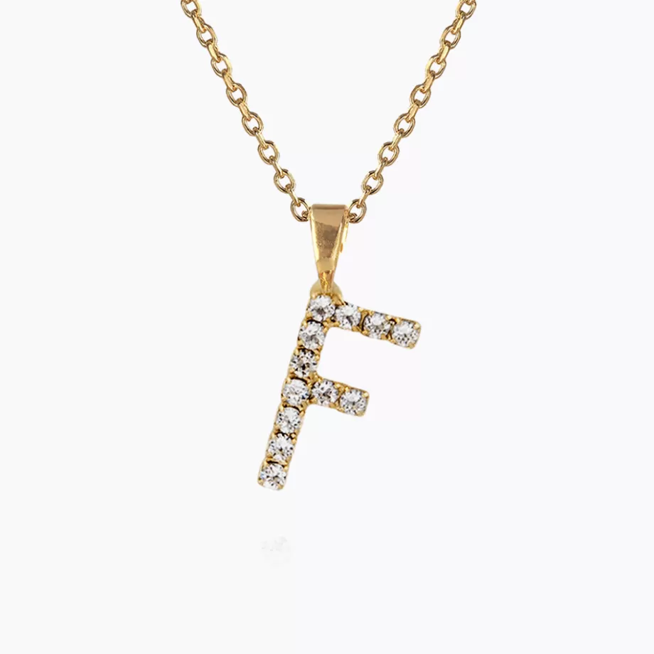 Caroline Svedbom Mini Letter Necklace F/Crystal> Halsband