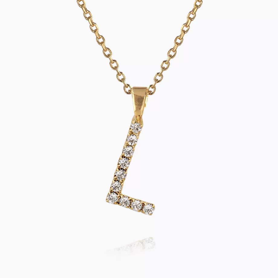 Caroline Svedbom Mini Letter Necklace L/Crystal> Halsband