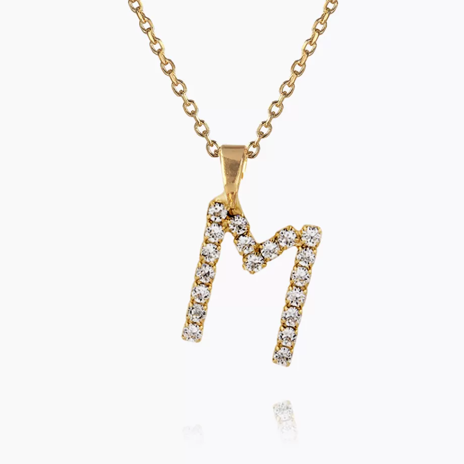 Caroline Svedbom Mini Letter Necklace M/Crystal> Halsband