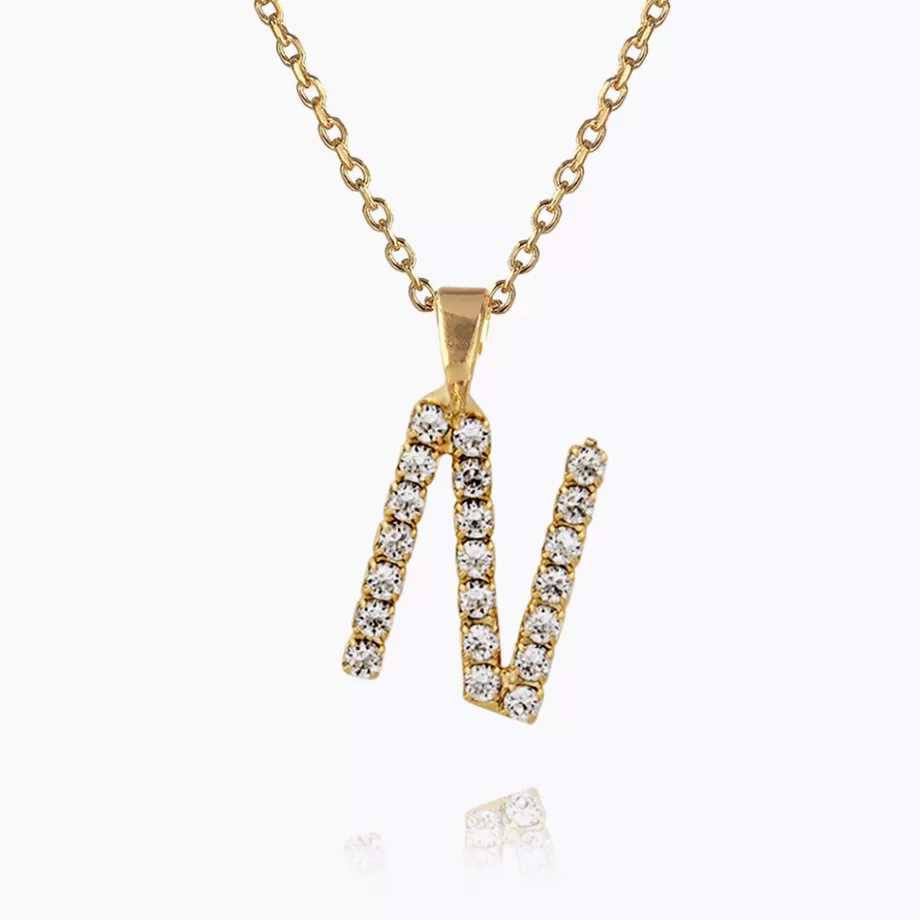 Caroline Svedbom Mini Letter Necklace N/Crystal> Halsband