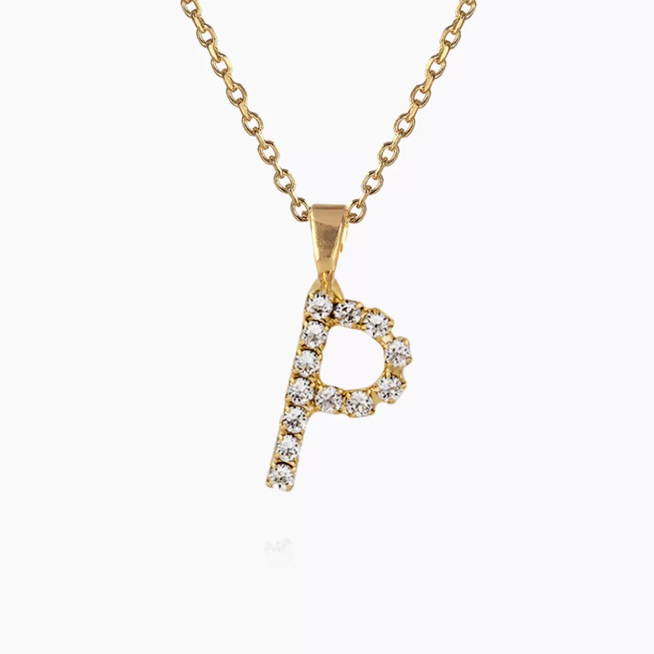 Caroline Svedbom Mini Letter Necklace P/Crystal> Halsband