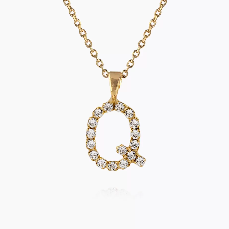 Caroline Svedbom Mini Letter Necklace Q/Crystal> Halsband