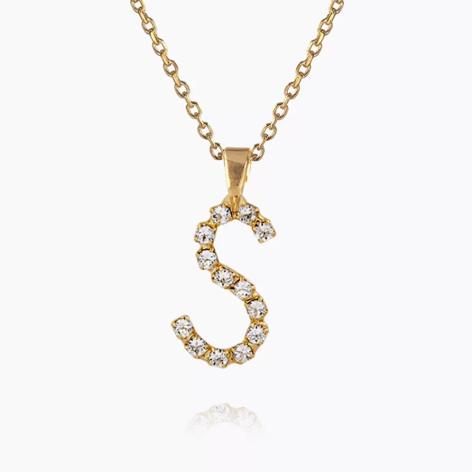 Caroline Svedbom Mini Letter Necklace S/Crystal> Halsband