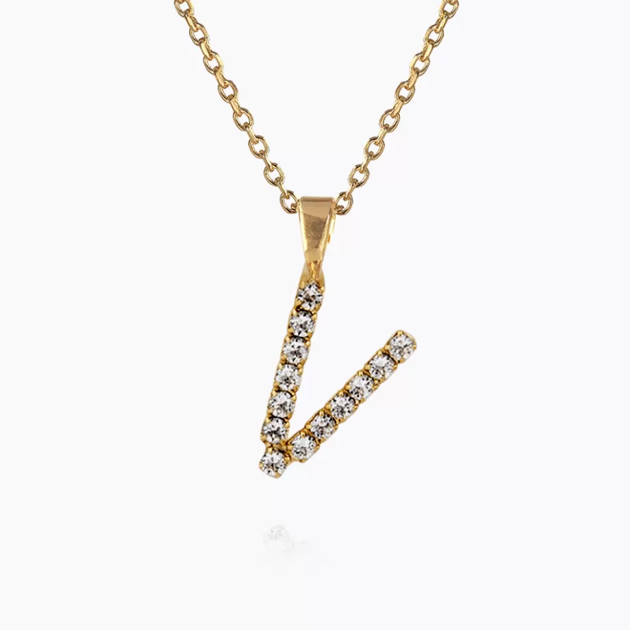 Caroline Svedbom Mini Letter Necklace V/Crystal> Halsband