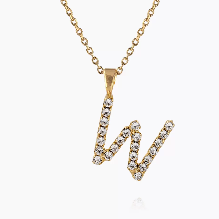 Caroline Svedbom Mini Letter Necklace W/Crystal> Halsband