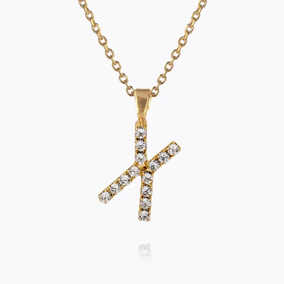 Caroline Svedbom Mini Letter Necklace X/Crystal> Halsband