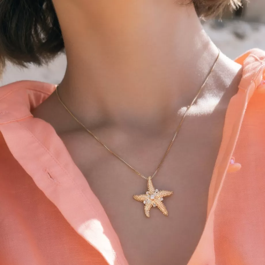 Caroline Svedbom Sea Star Necklace/Crystal> Halsband